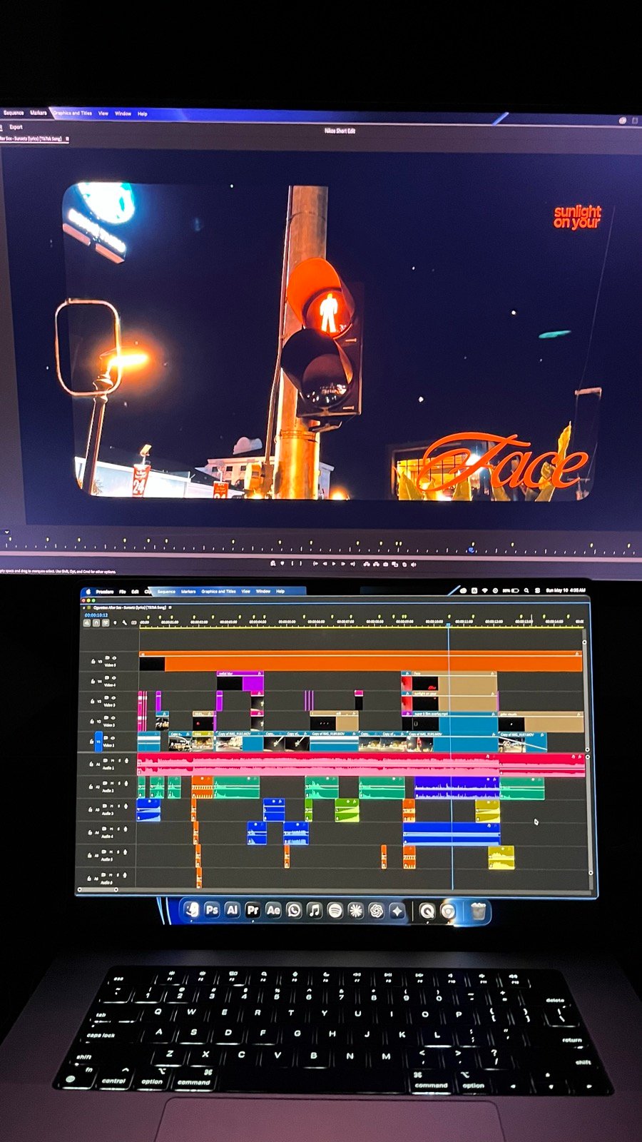 Gabe's editing workspace with timeline open in Premiere Pro